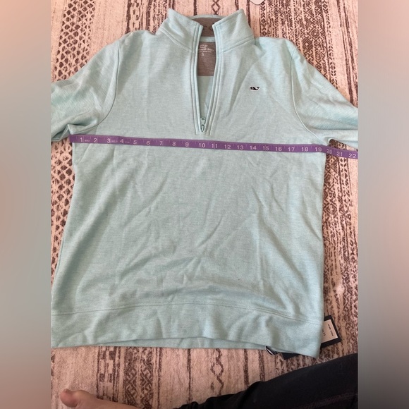 NWT Boys Vineyard Vines Light Blue Quarter-Zip Pullover size L Pima Cotton - Picture 8 of 9